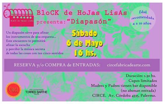 Block de Hojas Lisas presenta Diapasón