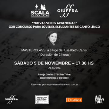 NUEVAS VOCES ARGENTINAS: MASTERCLASS a cargo de Elisabeth Canis