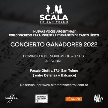 Nuevas voces argentinas xxii concurso para jóvenes estudiantes de canto lírico concierto ganadores 2022